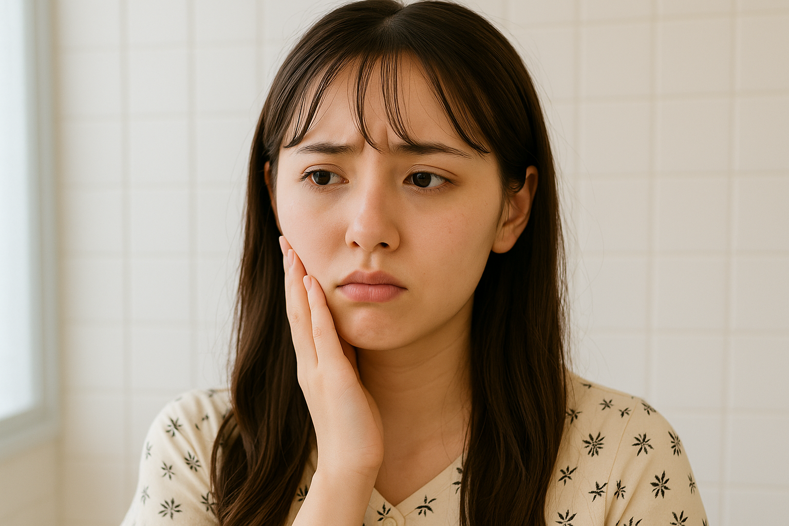 ドライマウスに悩む女性